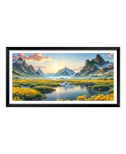Nature Landscape Floating Frame Scenery Digital Print - (I5932) - 18x36 inch Modern Nature Wall Art for Living Room, Bedroom, Office, Hotels, Drawing Room