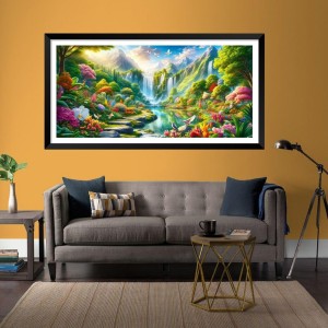 Nature Landscape Floating Frame Scenery Digital Print - (I5834) - 24x48 inch Modern Nature Wall Art for Living Room, Bedroom, Office, Hotels, Drawing Room Nature Landscape Floating Frame Scenery Digital Print - (I5834) - 24x48 inch Modern Nature Wall Art for Living Room, Bedroom, Office, Hotels, Drawing Room