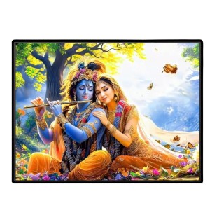 Lord RadhaKrishna Laminated Photo - 9x11 Inches, Divine Blessings For Home & Office And Temple Decoration (F16085) Lord RadhaKrishna Laminated Photo - 9x11 Inches, Divine Blessings For Home & Office And Temple Decoration (F16085)