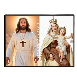 Jesus Lady Of FatimaLaminated Photo - 9x11 Inches, Divine Blessings For Home & Office And Temple Decoration (F16229)