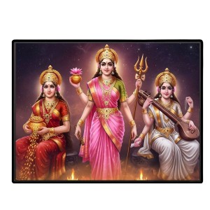 Maa Laxmi Parvti Sarswati Laminated Photo - 13x15 Inches, Divine Blessings For Home & Office And Temple Decoration (F16106) Maa Laxmi Parvti Sarswati Laminated Photo - 13x15 Inches, Divine Blessings For Home & Office And Temple Decoration (F16106)