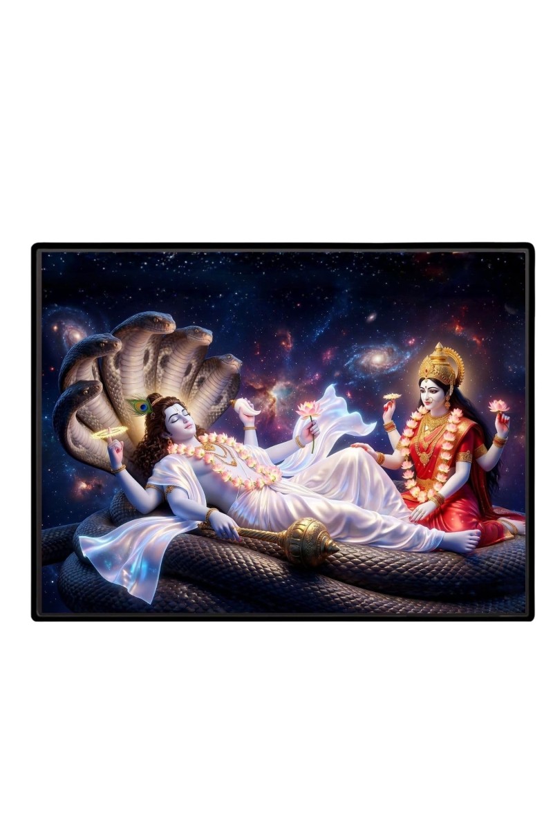Lord Vishnu Laminated Photo - 7x9 Inches, Divine Blessings For Home & Office And Temple Decoration (F16095)