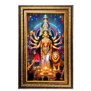 Goddess Durga Digital Golden Balck Color Photo Frame | Hindu Religious Wall Decor | 12x18 Inches - Inspirational Wall Art For Office, Home Decor - Ideal Spiritual Gift (F16906) Goddess Durga Digital Golden Balck Color Photo Frame | Hindu Religious Wall Decor | 12x18 Inches - Inspirational Wall Art For Office, Home Decor - Ideal Spiritual Gift (F16906)