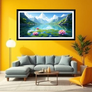 Nature Landscape Floating Frame Scenery Digital Print - (I5743) - 24x48 inch Modern Nature Wall Art for Living Room, Bedroom, Office, Hotels, Drawing Room Nature Landscape Floating Frame Scenery Digital Print - (I5743) - 24x48 inch Modern Nature Wall Art for Living Room, Bedroom, Office, Hotels, Drawing Room
