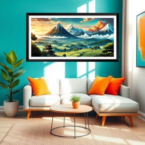 Nature Landscape Floating Frame Scenery Digital Print - (I5620) - 24x48 inch Modern Nature Wall Art for Living Room, Bedroom, Office, Hotels, Drawing Room Nature Landscape Floating Frame Scenery Digital Print - (I5620) - 24x48 inch Modern Nature Wall Art for Living Room, Bedroom, Office, Hotels, Drawing Room