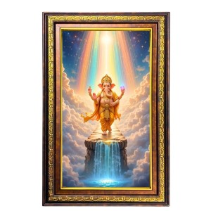 Lord Ganesha Digital Golden Balck Color Photo Frame | Hindu Religious Wall Decor | 18x24 Inches - Inspirational Wall Art For Office, Home Decor - Ideal Spiritual Gift (F16575) Lord Ganesha Digital Golden Balck Color Photo Frame | Hindu Religious Wall Decor | 18x24 Inches - Inspirational Wall Art For Office, Home Decor - Ideal Spiritual Gift (F16575)