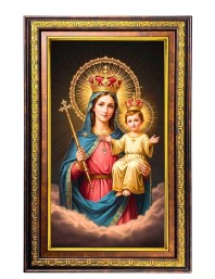 Lord Jesus Digital Golden Balck Color Photo Frame | Hindu Religious Wall Decor | 10x16 Inches - Inspirational Wall Art For Office, Home Decor - Ideal Spiritual Gift (F16768)