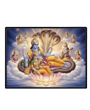 Lord Vishnu And Lakshmi. Laminated Photo - 13x15 Inches, Divine Blessings For Home & Office And Temple Decoration (F16049)