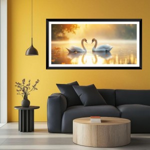 Nature Landscape Floating Frame Scenery Digital Print - (I5813) - 18x36 inch Modern Nature Wall Art for Living Room, Bedroom, Office, Hotels, Drawing Room