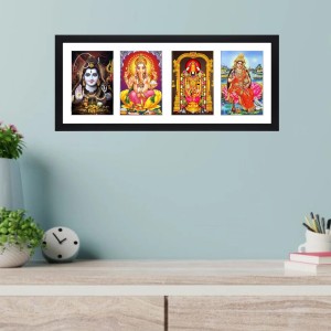 Lord Shiva, Lord Ganesh, Lord Tirupati Balaji and Godess Maa Laxmi four colored Photos in One Frame | Spiritual Devotional Wall Art | Photos for puja room, wall and table top Lord Shiva, Lord Ganesh, Lord Tirupati Balaji and Godess Maa Laxmi four colored Photos in One Frame | Spiritual Devotional Wall Art | Photos for puja room, wall and table top