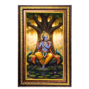 Lord Krishna Digital Golden Balck Color Photo Frame | Hindu Religious Wall Decor | 18x24 Inches - Inspirational Wall Art For Office, Home Decor - Ideal Spiritual Gift (F16798) Lord Krishna Digital Golden Balck Color Photo Frame | Hindu Religious Wall Decor | 18x24 Inches - Inspirational Wall Art For Office, Home Decor - Ideal Spiritual Gift (F16798)