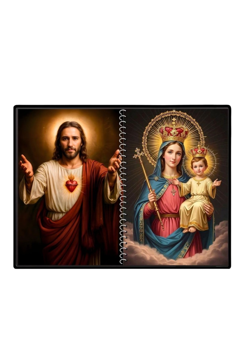 Jesus Christ-Mother Mary Laminated Photo - 7x9 Inches, Divine Blessings For Home & Office And Temple Decoration (F16413)