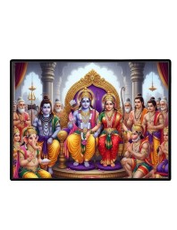 Lord RamSiya Laminated Photo - 7x9 Inches, Divine Blessings For Home & Office And Temple Decoration (F16097)