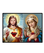 Jesus And Immaculate Heart Of Mary Laminated Photo - 9x11 Inches, Divine Blessings For Home & Office And Temple Decoration (F16189)