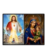 Jesus Christ-Virgin Mary Laminated Photo - 7x9 Inches, Divine Blessings For Home & Office And Temple Decoration (F16383)