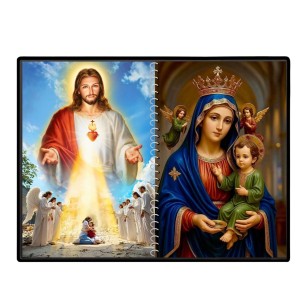 Jesus Christ-Virgin Mary Laminated Photo - 7x9 Inches, Divine Blessings For Home & Office And Temple Decoration (F16383)