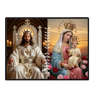 Jesus Lady Of FatimaLaminated Photo - 9x11 Inches, Divine Blessings For Home & Office And Temple Decoration (F16217)