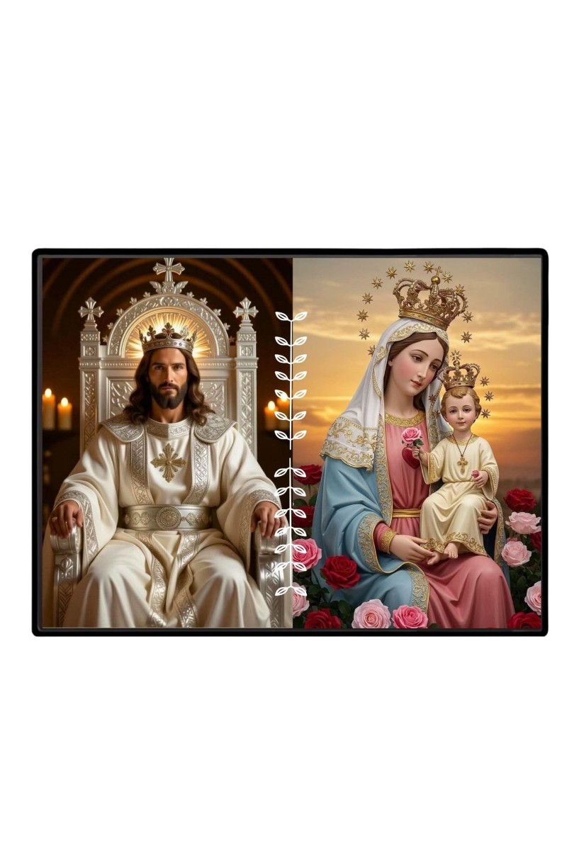 Jesus Lady Of FatimaLaminated Photo - 5x7 Inches, Divine Blessings For Home & Office And Temple Decoration (F16217)