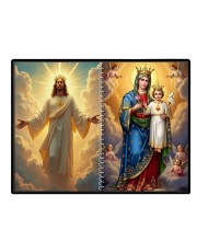 Jesus Christ-Virgin Mary Laminated Photo - 7x9 Inches, Divine Blessings For Home & Office And Temple Decoration (F16393)