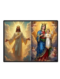 Jesus Christ - Virgin Mary Laminated Photo - 13x15 Inches, Divine Blessings For Home & Office And Temple Decoration (F16393)
