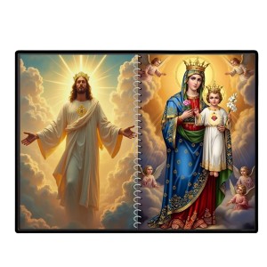 Jesus Christ - Virgin Mary Laminated Photo - 13x15 Inches, Divine Blessings For Home & Office And Temple Decoration (F16393)
