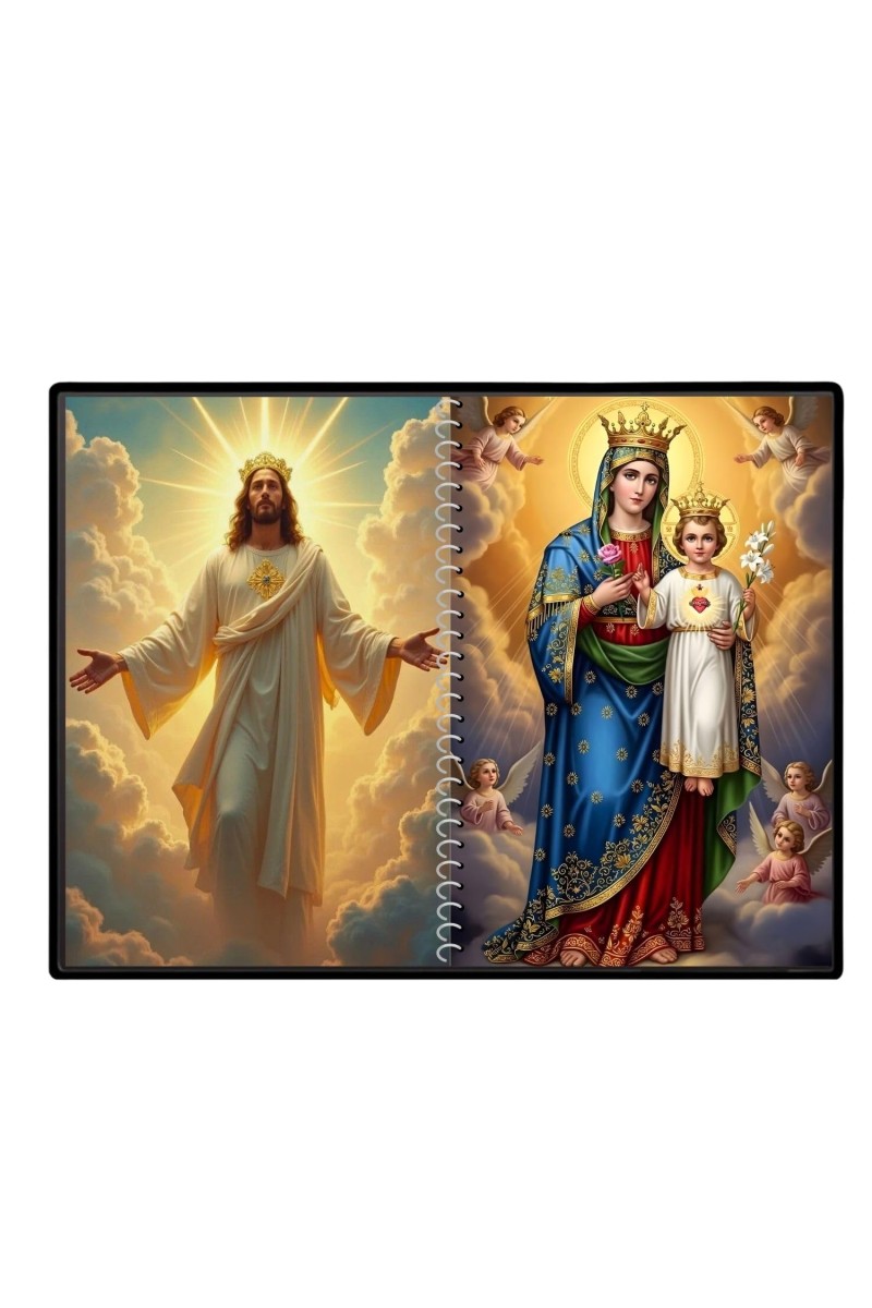 Jesus Christ - Virgin Mary Laminated Photo - 13x15 Inches, Divine Blessings For Home & Office And Temple Decoration (F16393)