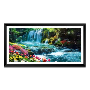 Nature Landscape Floating Frame Scenery Digital Print - (I5876) - 24x36 inch Modern Nature Wall Art for Living Room, Bedroom, Office, Hotels, Drawing Room