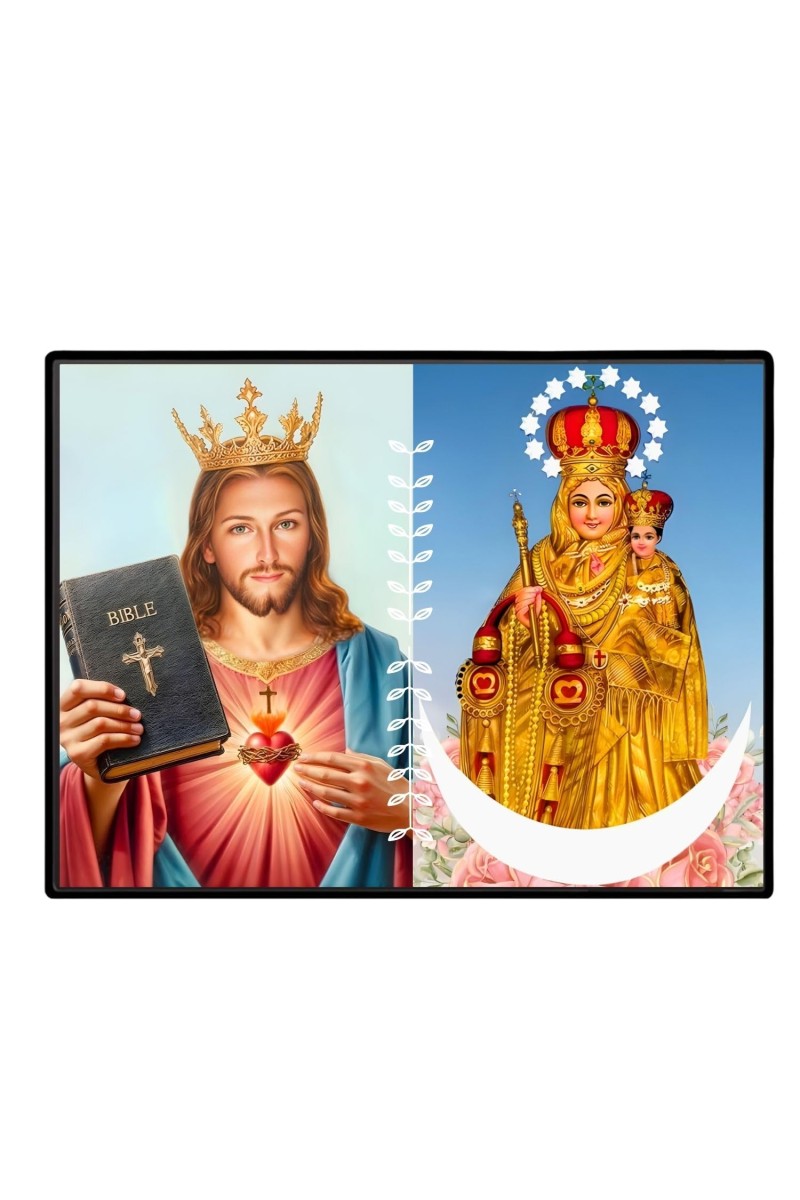 Jesus Lady Of Velankanni Laminated Photo - 7x9 Inches, Divine Blessings For Home & Office And Temple Decoration (F16205)