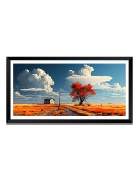 Nature Landscape Floating Frame Scenery Digital Print - (I5546) - 18x36 inch Modern Nature Wall Art for Living Room, Bedroom, Office, Hotels, Drawing Room