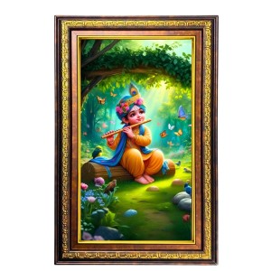 Lord Krishna Digital Golden Balck Color Photo Frame | Hindu Religious Wall Decor | 18x24 Inches - Inspirational Wall Art For Office, Home Decor - Ideal Spiritual Gift (F16803) Lord Krishna Digital Golden Balck Color Photo Frame | Hindu Religious Wall Decor | 18x24 Inches - Inspirational Wall Art For Office, Home Decor - Ideal Spiritual Gift (F16803)