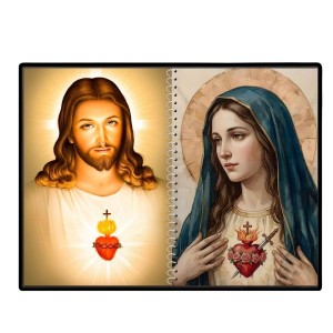 Jesus Christ-Virgin Mary Laminated Photo - 7x9 Inches, Divine Blessings For Home & Office And Temple Decoration (F16334)