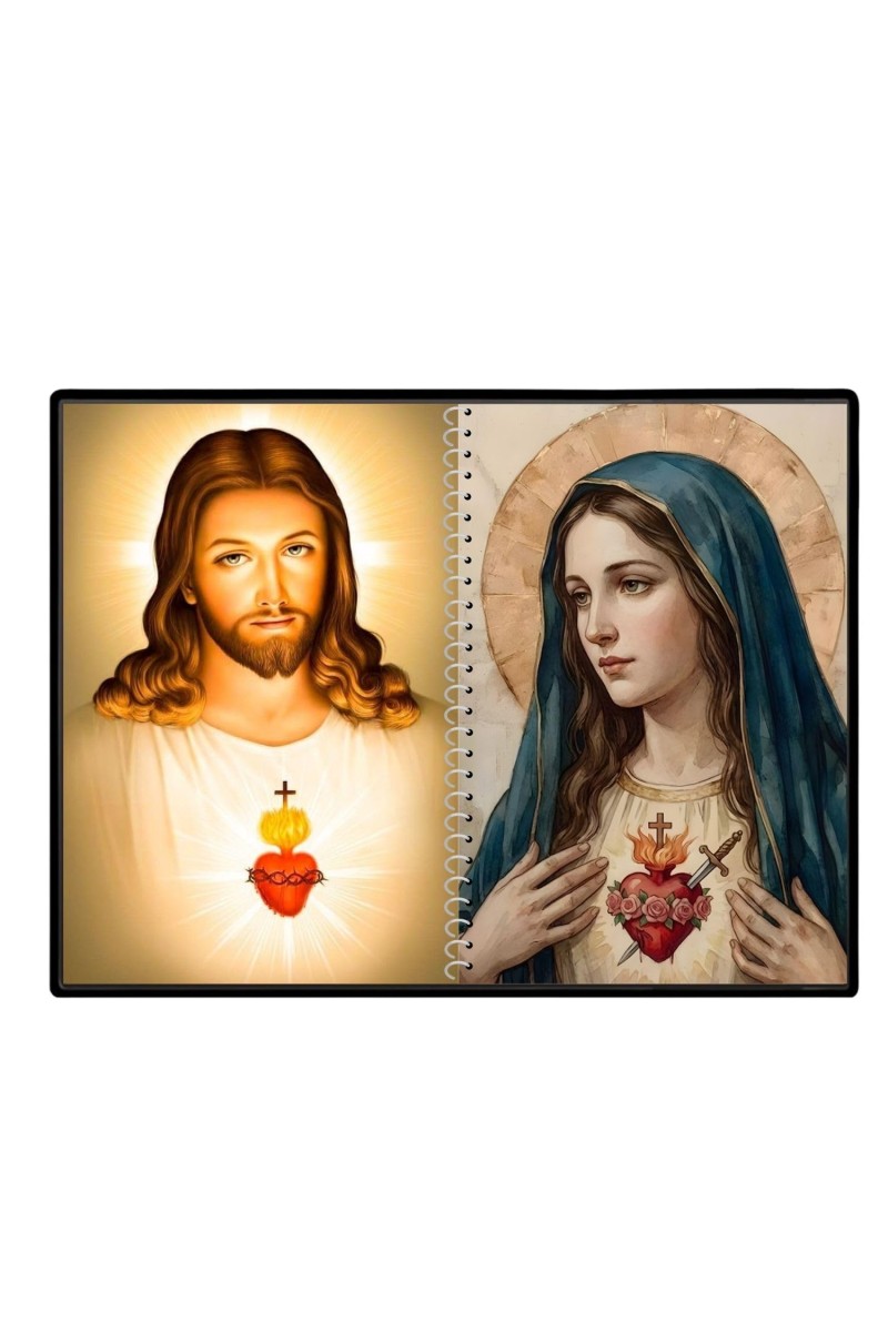 Jesus Christ-Virgin Mary Laminated Photo - 7x9 Inches, Divine Blessings For Home & Office And Temple Decoration (F16334)