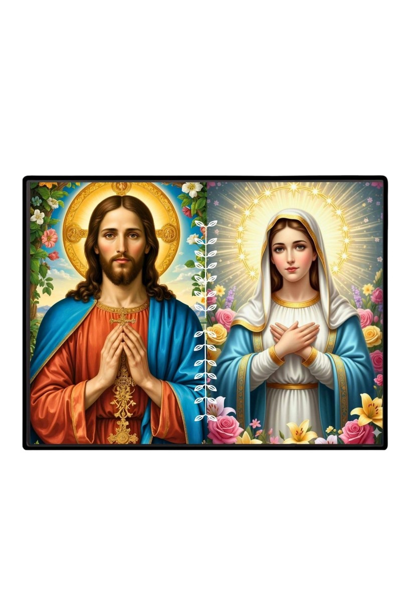 Jesus Christ-Our Lady Of Perpetual Help Laminated Photo - 7x9 Inches, Divine Blessings For Home & Office And Temple Decoration (F16268)