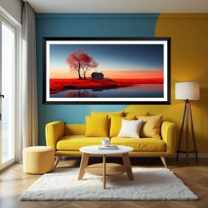 Nature Landscape Floating Frame Scenery Digital Print - (I5537) - 18x36 inch Modern Nature Wall Art for Living Room, Bedroom, Office, Hotels, Drawing Room Nature Landscape Floating Frame Scenery Digital Print - (I5537) - 18x36 inch Modern Nature Wall Art for Living Room, Bedroom, Office, Hotels, Drawing Room