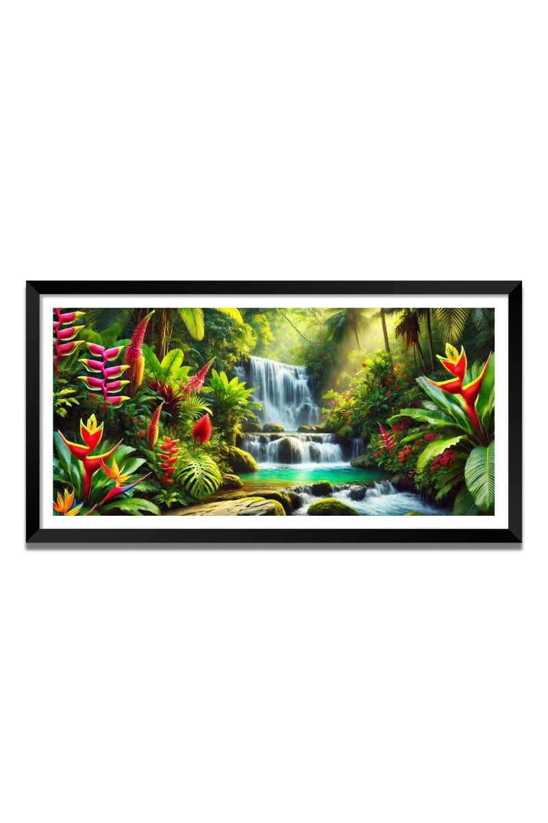 Nature Landscape Floating Frame Scenery Digital Print - (I5790) - 24x36 inch Modern Nature Wall Art for Living Room, Bedroom, Office, Hotels, Drawing Room