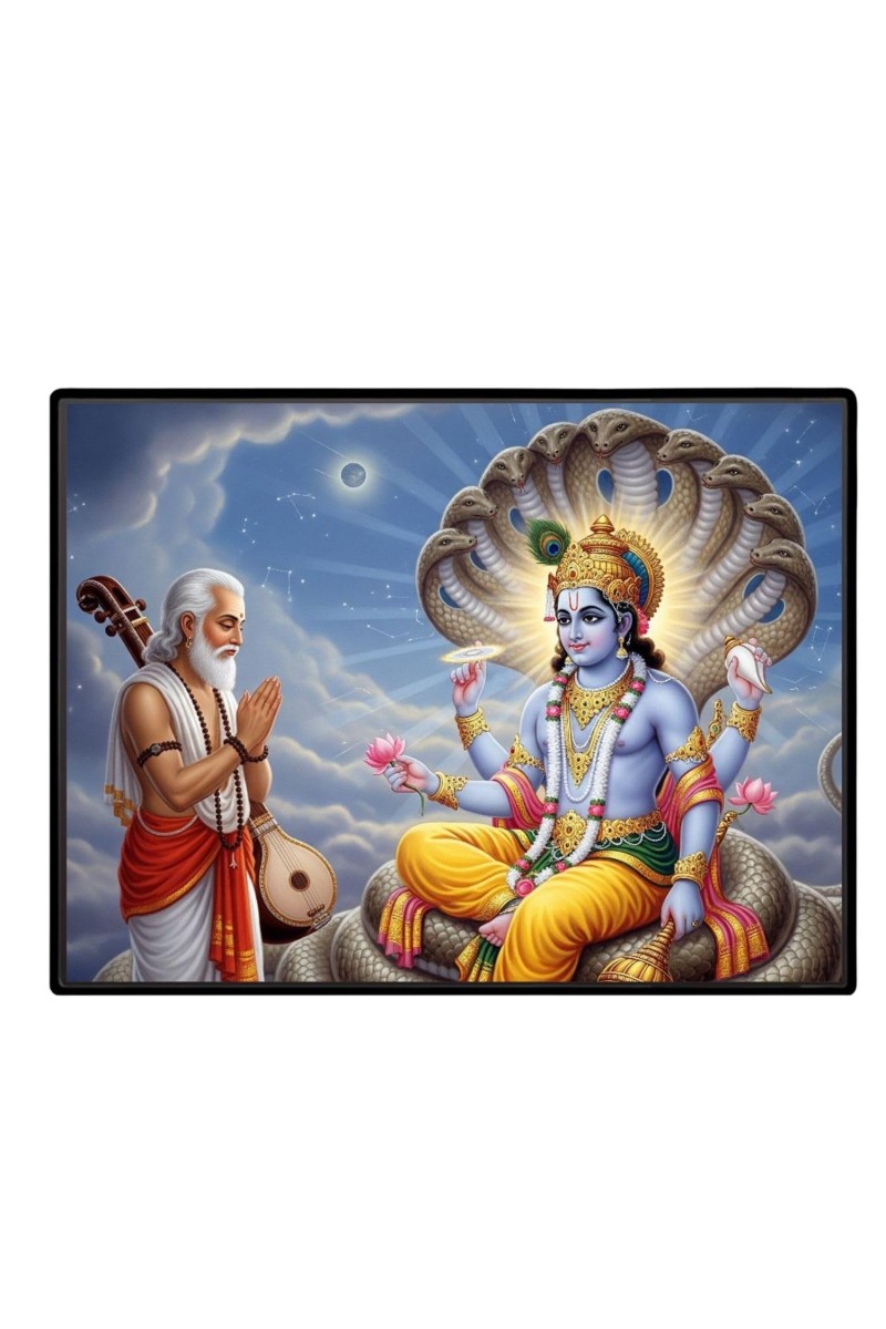 Lord Vishnu Laminated Photo - 13x15 Inches, Divine Blessings For Home & Office And Temple Decoration (F16056)