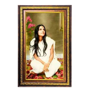 Anandamayi Digital Golden Balck Color Photo Frame | Hindu Religious Wall Decor | 10x16 Inches - Inspirational Wall Art For Office, Home Decor - Ideal Spiritual Gift (F16645)