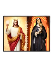 Jesus Christ-Our Lady Of Sorrows Laminated Photo - 7x9 Inches, Divine Blessings For Home & Office And Temple Decoration (F16299)