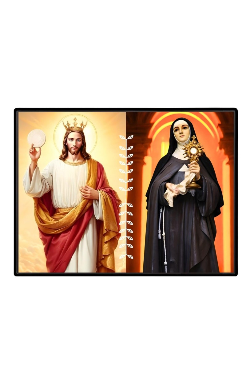 Jesus Christ-Our Lady Of Sorrows Laminated Photo - 7x9 Inches, Divine Blessings For Home & Office And Temple Decoration (F16299)