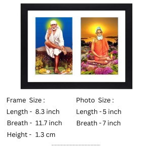 Sri Sri Shirdi Sai Baba and Sri Sri Lokenath Baba two colored Photos in One Frame | Spiritual Devotional Wall Art | Photos for puja room, wall and table top Sri Sri Shirdi Sai Baba and Sri Sri Lokenath Baba two colored Photos in One Frame | Spiritual Devotional Wall Art | Photos for puja room, wall and table top