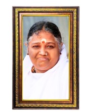 Sri Mata Amritanandamayi Devi Digital Golden Balck Color Photo Frame | Hindu Religious Wall Decor | 10x16 Inches - Inspirational Wall Art For Office, Home Decor - Ideal Spiritual Gift (F16634)
