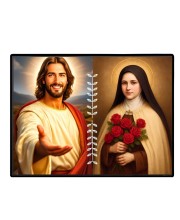 Jesus Christ-St. Therese Of Lisieux Laminated Photo - 7x9 Inches, Divine Blessings For Home & Office And Temple Decoration (F16247)