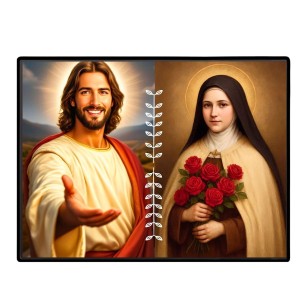 Jesus Christ-St. Therese Of Lisieux Laminated Photo - 7x9 Inches, Divine Blessings For Home & Office And Temple Decoration (F16247) Jesus Christ-St. Therese Of Lisieux Laminated Photo - 7x9 Inches, Divine Blessings For Home & Office And Temple Decoration (F16247)