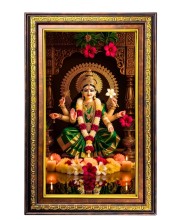 Ma Durga Digital Golden Balck Color Photo Frame | Hindu Religious Wall Decor | 12x18 Inches - Inspirational Wall Art For Office, Home Decor - Ideal Spiritual Gift (F16916)