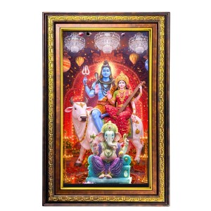 Lord Shiva And Parvathi And Ganesha Digital Golden Balck Color Photo Frame | Hindu Religious Wall Decor | 14x20 Inches - Inspirational Wall Art For Office, Home Decor - Ideal Spiritual Gift (F16882) Lord Shiva And Parvathi And Ganesha Digital Golden Balck Color Photo Frame | Hindu Religious Wall Decor | 14x20 Inches - Inspirational Wall Art For Office, Home Decor - Ideal Spiritual Gift (F16882)