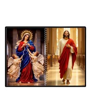 Jesus Christ-Virgin Mary Laminated Photo - 7x9 Inches, Divine Blessings For Home & Office And Temple Decoration (F16395)