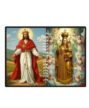 Jesus & Virgin Mary Laminated Photo - 11x13 Inches, Divine Blessings For Home & Office And Temple Decoration (F16196)