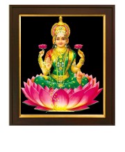 HI Tech Sales Goddess Lakshmi Devi Red photo frame for Pooja room wall Hindu Goddess 12 multicolour (30Cm×25Cm×2Cm) Gift Painting