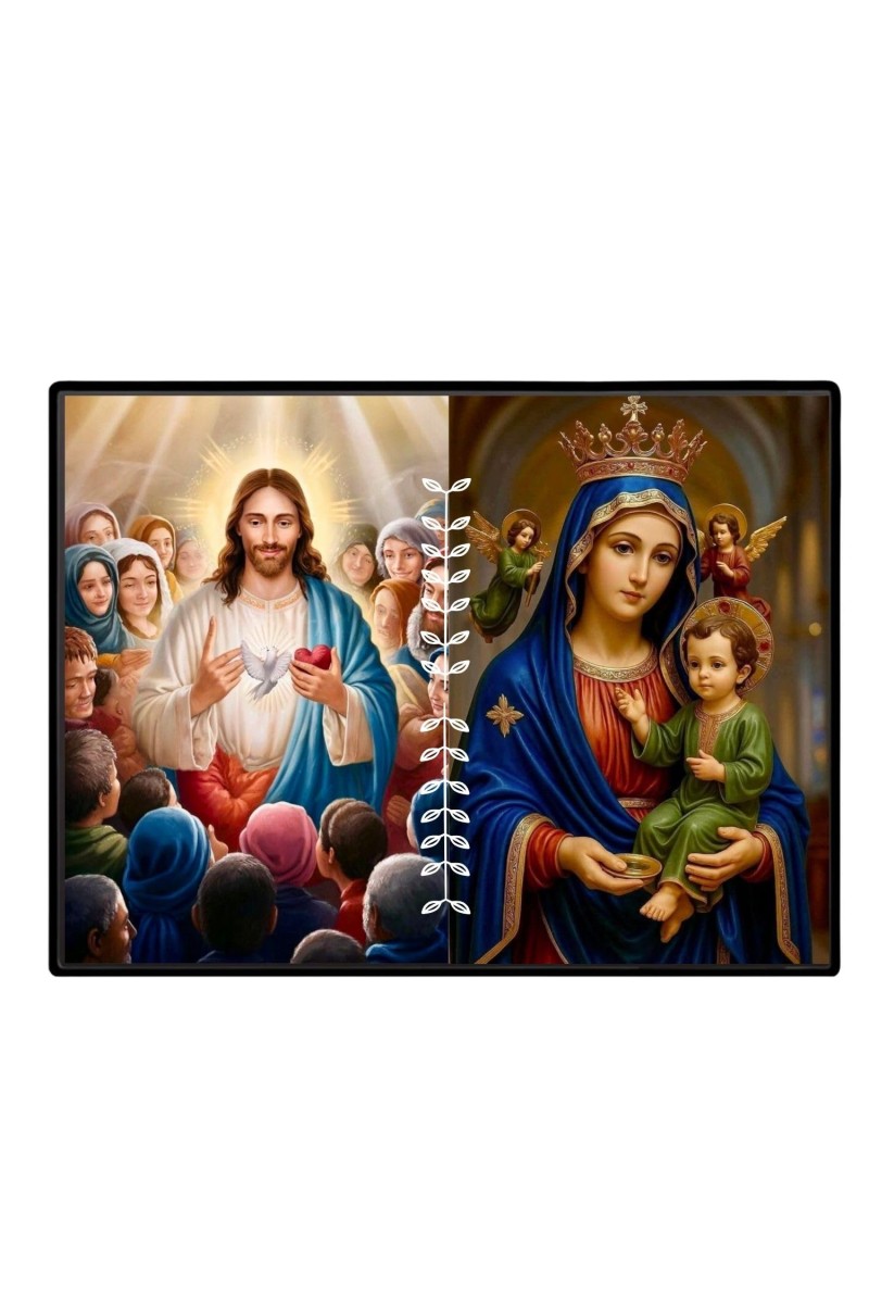 Jesus Lady Of Velankanni Laminated Photo - 7x9 Inches, Divine Blessings For Home & Office And Temple Decoration (F16210)