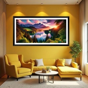 Nature Landscape Floating Frame Scenery Digital Print - (I5805) - 18x36 inch Modern Nature Wall Art for Living Room, Bedroom, Office, Hotels, Drawing Room Nature Landscape Floating Frame Scenery Digital Print - (I5805) - 18x36 inch Modern Nature Wall Art for Living Room, Bedroom, Office, Hotels, Drawing Room
